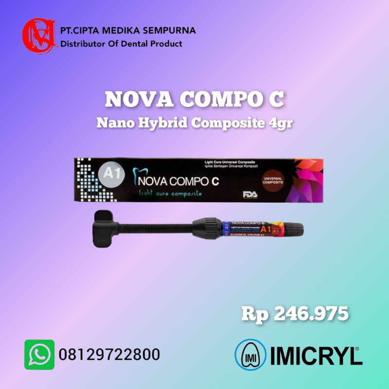 Jual Dental Nano Composite Anterior Posterior IMICRYL Nova Compo C 4gr