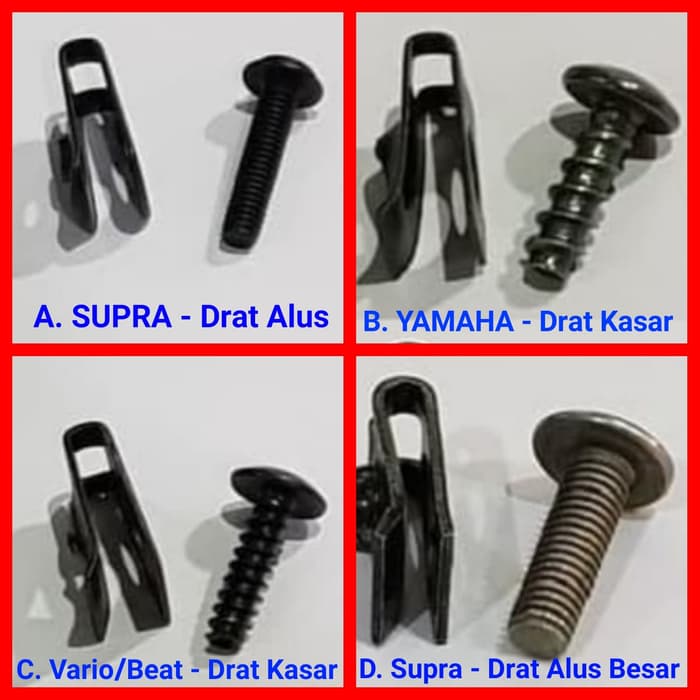 Jual Baut Mur Body Bodi Set Cover Drat Kasar Alus Cover Honda Yamaha ...