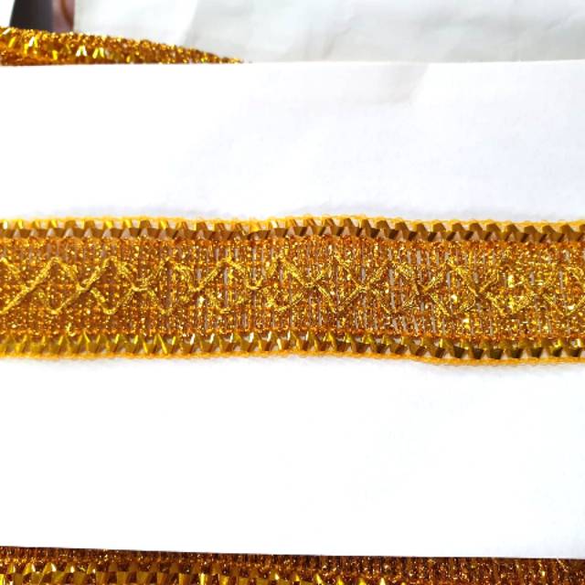 Jual Renda Emas / Renda India 105 (Panjang 17 Yard - Lebar 3 cm ...