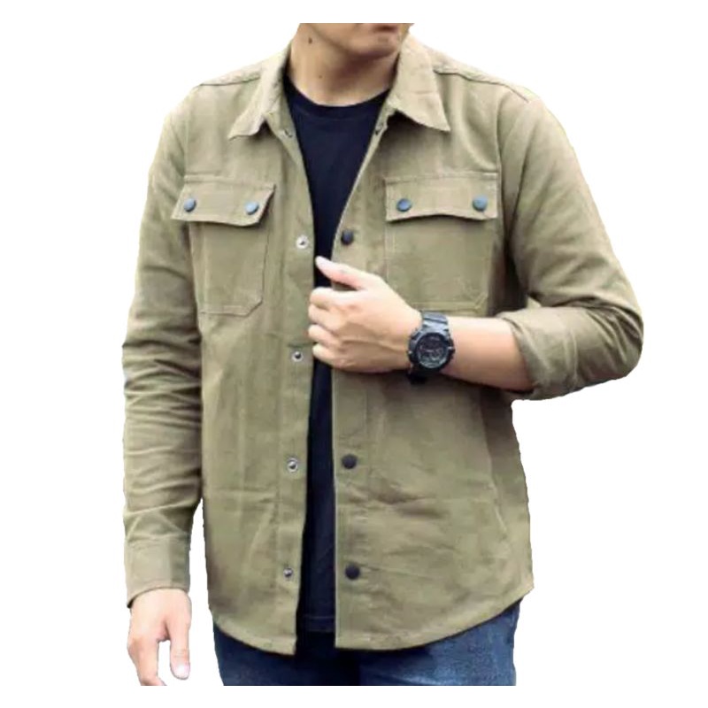 Jual Kemeja Semi Parka Jaket Trucker Kemeja Kanvas Terbaru Shopee Indonesia