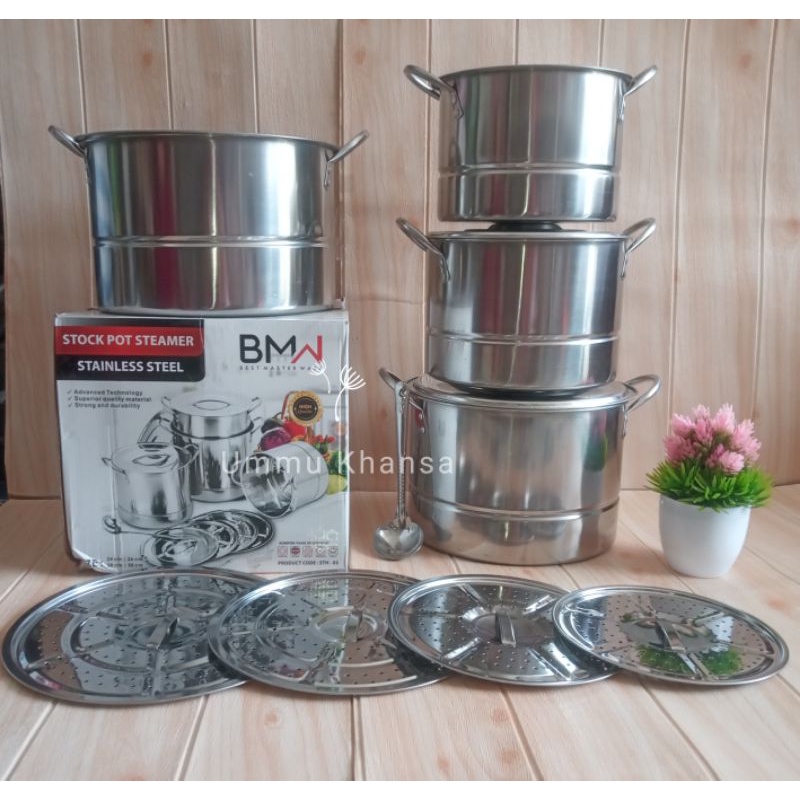 Jual Panci Stainless Stock Pot Steamer Susun Panci Dandang Set Shopee Indonesia