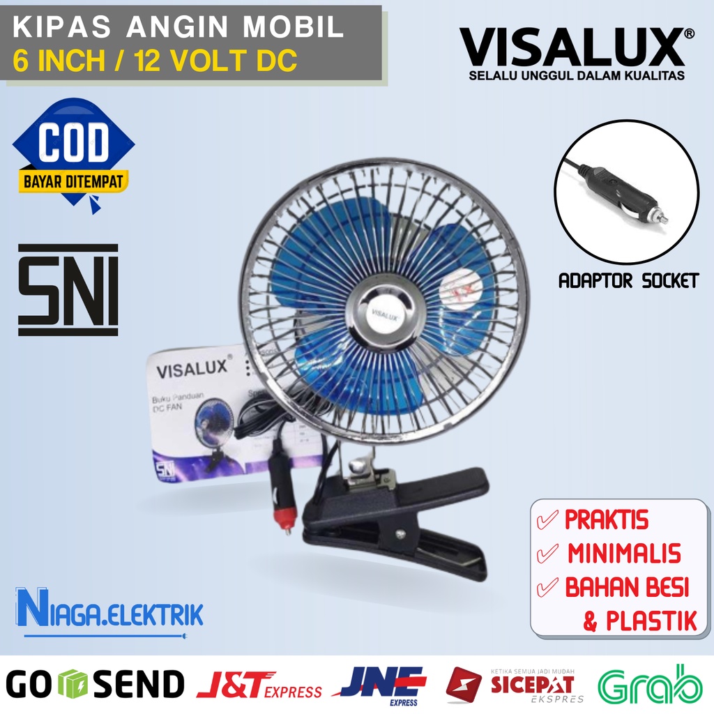 Jual Kipas angin jepit kendaraan mobil bis bus truck van truk 12 DC