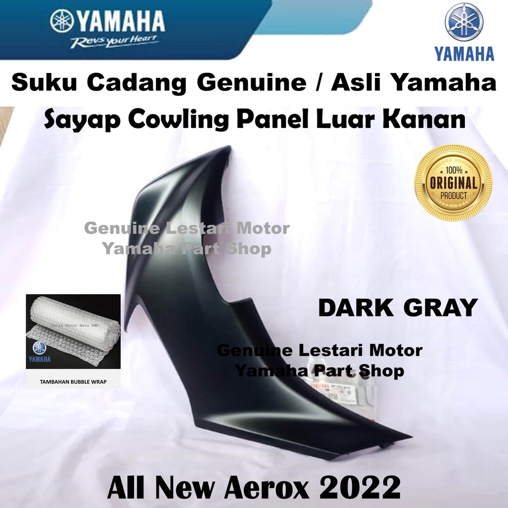 Jual Sayap Panel Luar Cowling Kanan Dark Gray All New Aerox Asli Original Yamaha