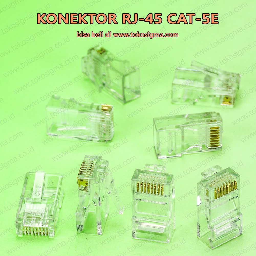 Jual KONEKTOR PLUG KEPALA JACK JEK RJ45 RJ-45 UTP cat5e cat 5e LAN isi ...