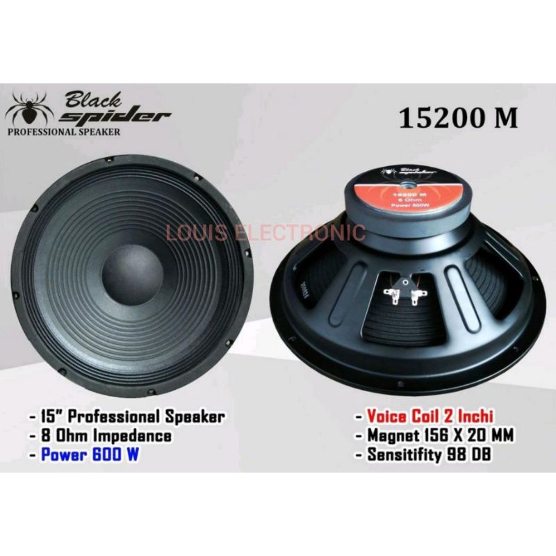 Jual Speaker Woofer Black Spider 15200 M 15 Inch ORI Komponen Black ...
