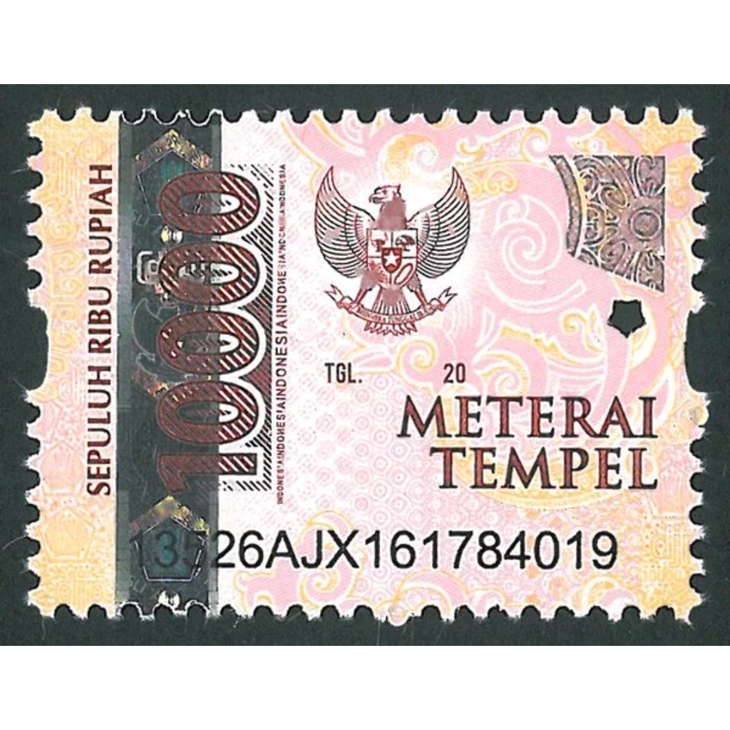 Jual Meterai Tempel 10000 Rp 10000 1lembar Perangko Prangko Surat Shopee Indonesia 1620