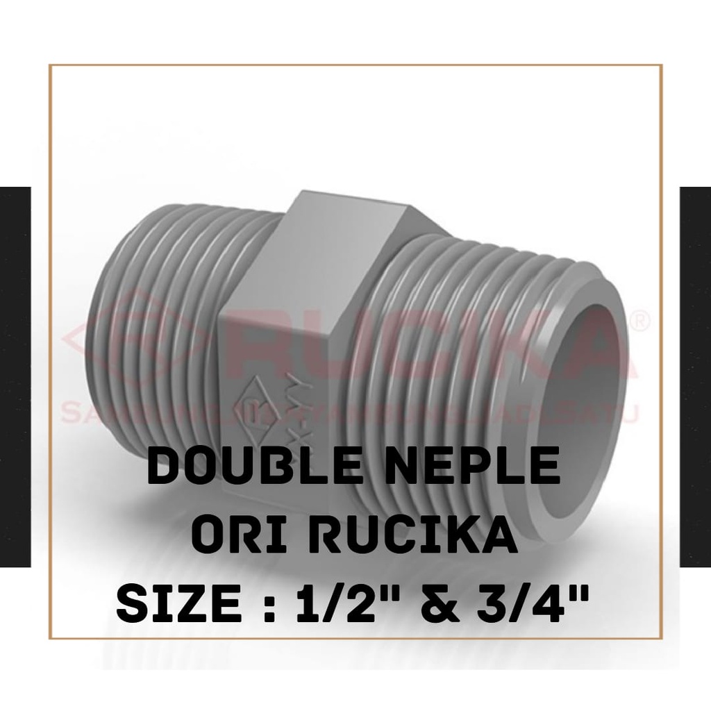 Jual Double Neple Fitting PVC AW Merk RUCIKA 1/2