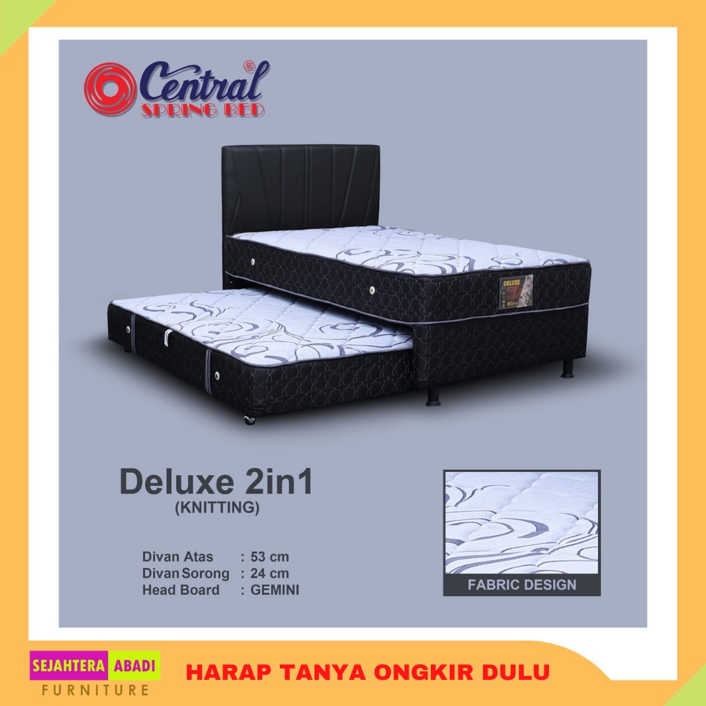 Jual Central springbed 2in1 divan sorong twin sorong DELUXE