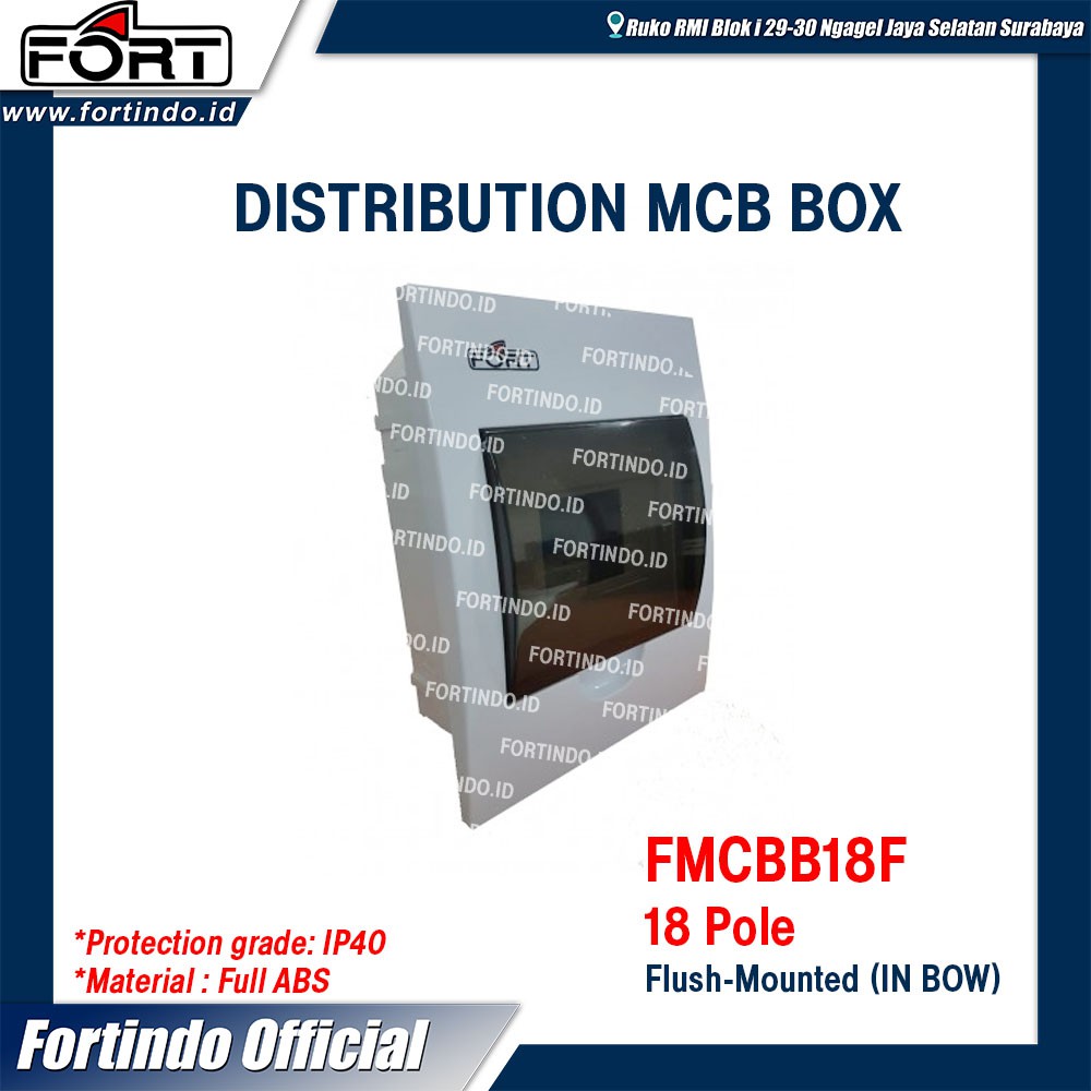 Jual BOX MCB FMCBB18F 18Pole Bahan ABS Flush Mounted In bow MERK FORT ...