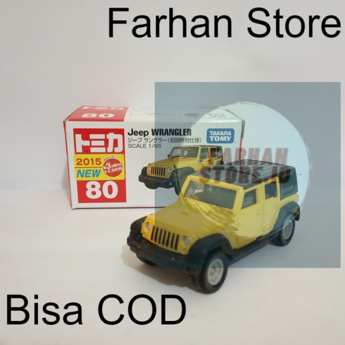 Jual Mainan Diecast Anak Tomica No 80 Jeep Wrangler Kuning Mobil Takara ...