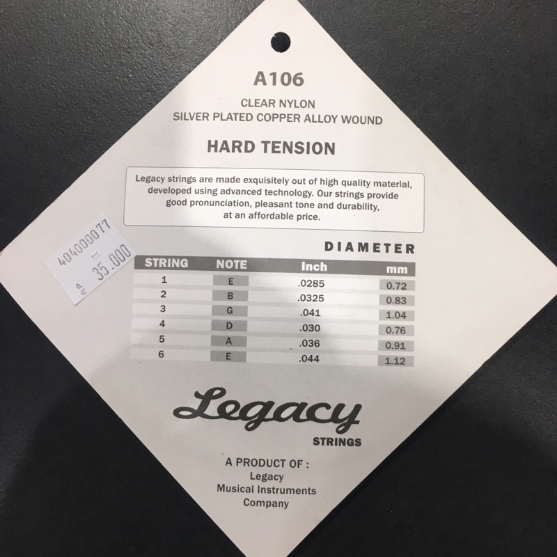 Jual LEGACY CLASSIC GUITAR STRING SET +PICK A-106 ( 404000077 ...