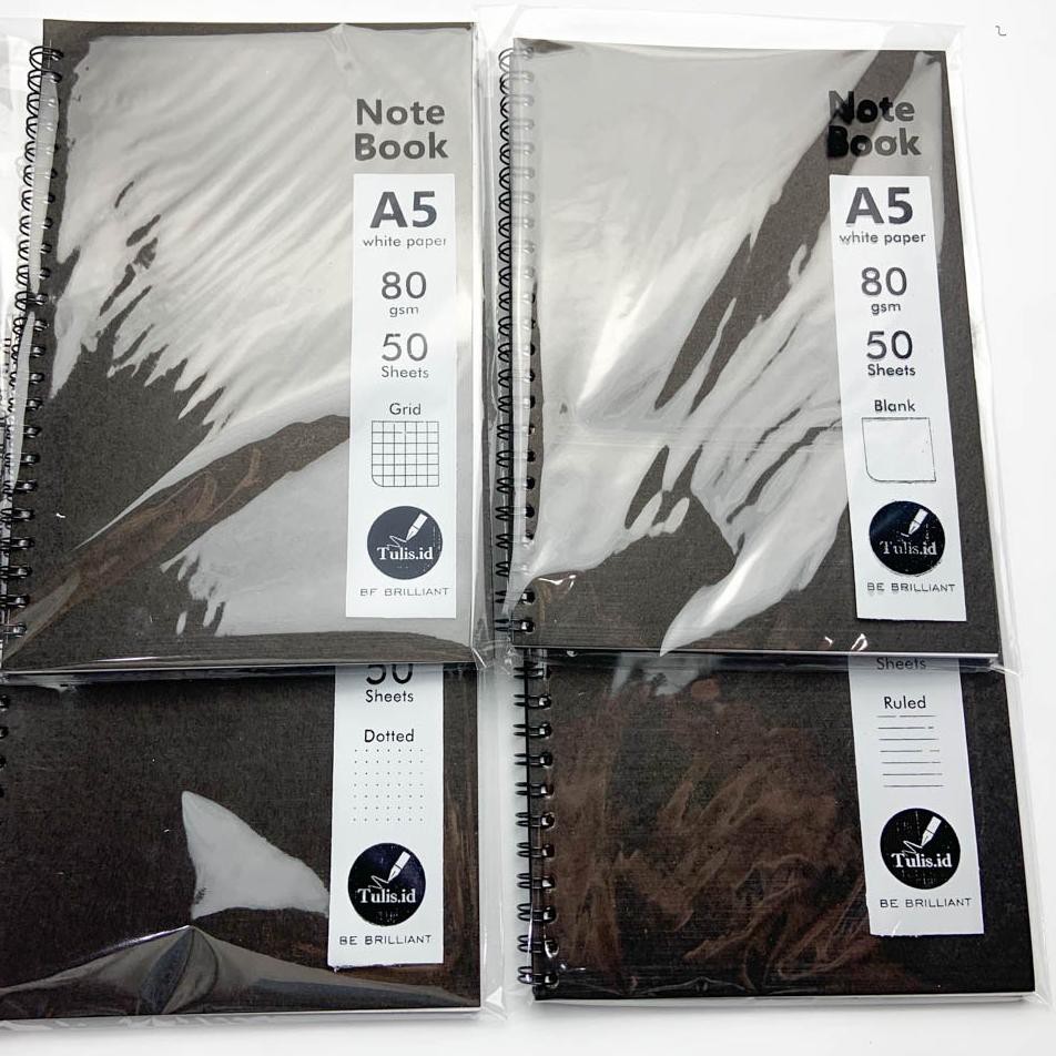 Jual Murah ( [Tulis.Id] Basic White Paper Charcoal Black Spiral ...