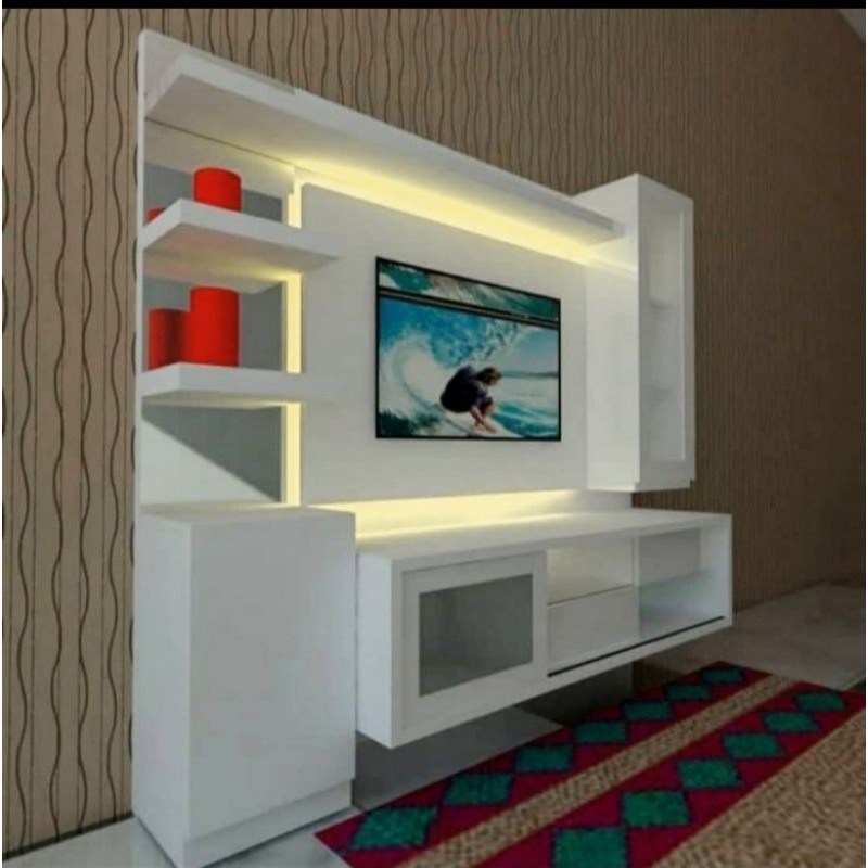 Jual rak TV / backdrop tv / meja TV custom P 160 x T 100 cm | Shopee ...