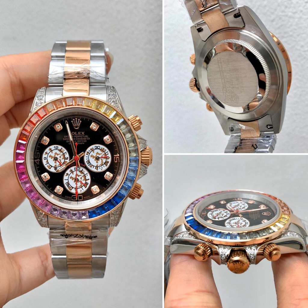 Jual COD Sale Jam Rolex Special Daytona Rainbow Diamond Garansi 1th ...