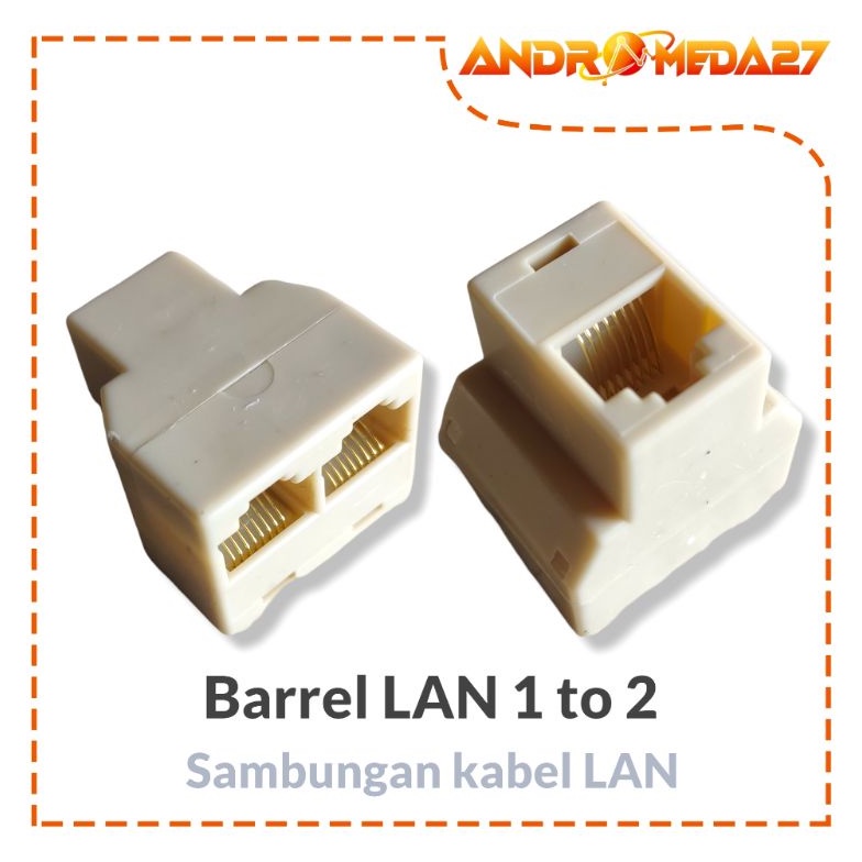 Jual CONNECTOR Barrel Female RJ 45 SPLIT 1 input 2 output | Shopee ...