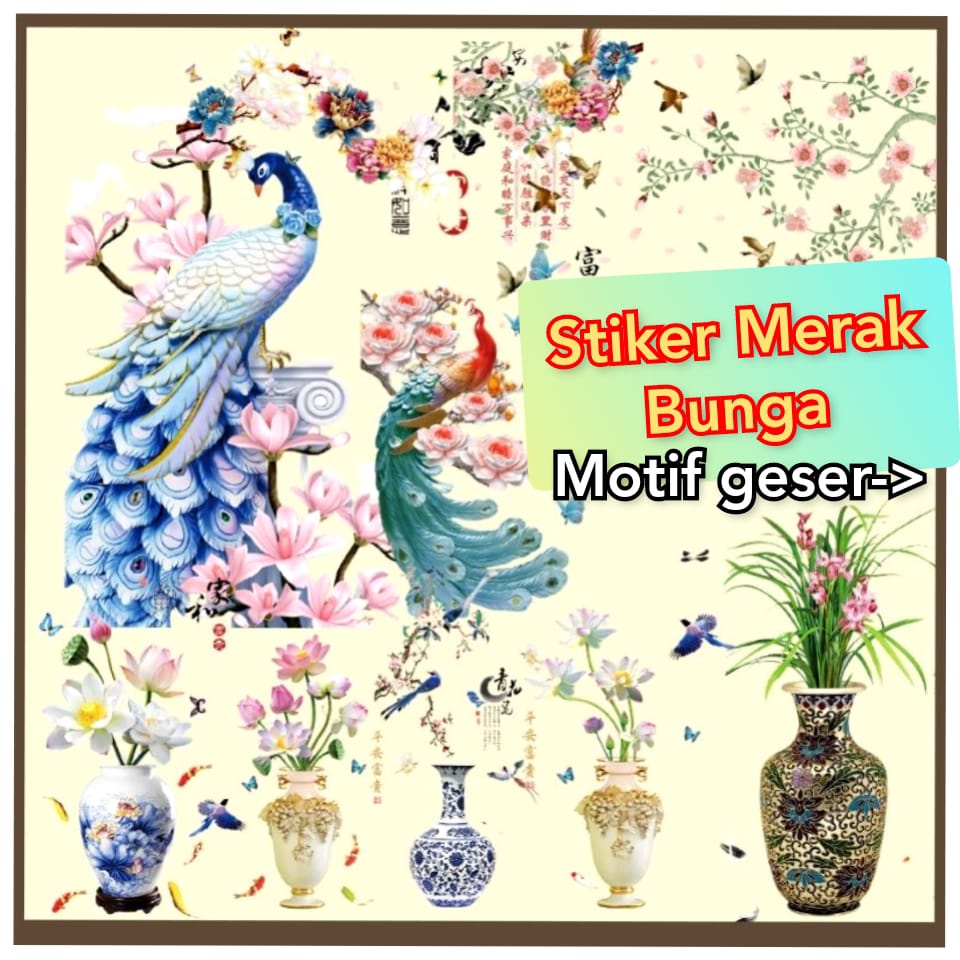 Jual WALL STICKER STIKER DINDING MERAK WALLSTICKER BUNGA WALLSTIKER ...