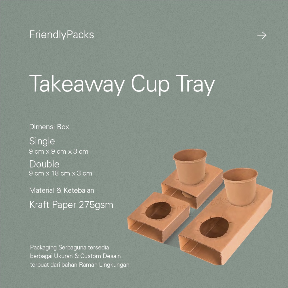 Jual Paper Cup Tray Holder Packaging Corrugated / Tatakan Gelas ...