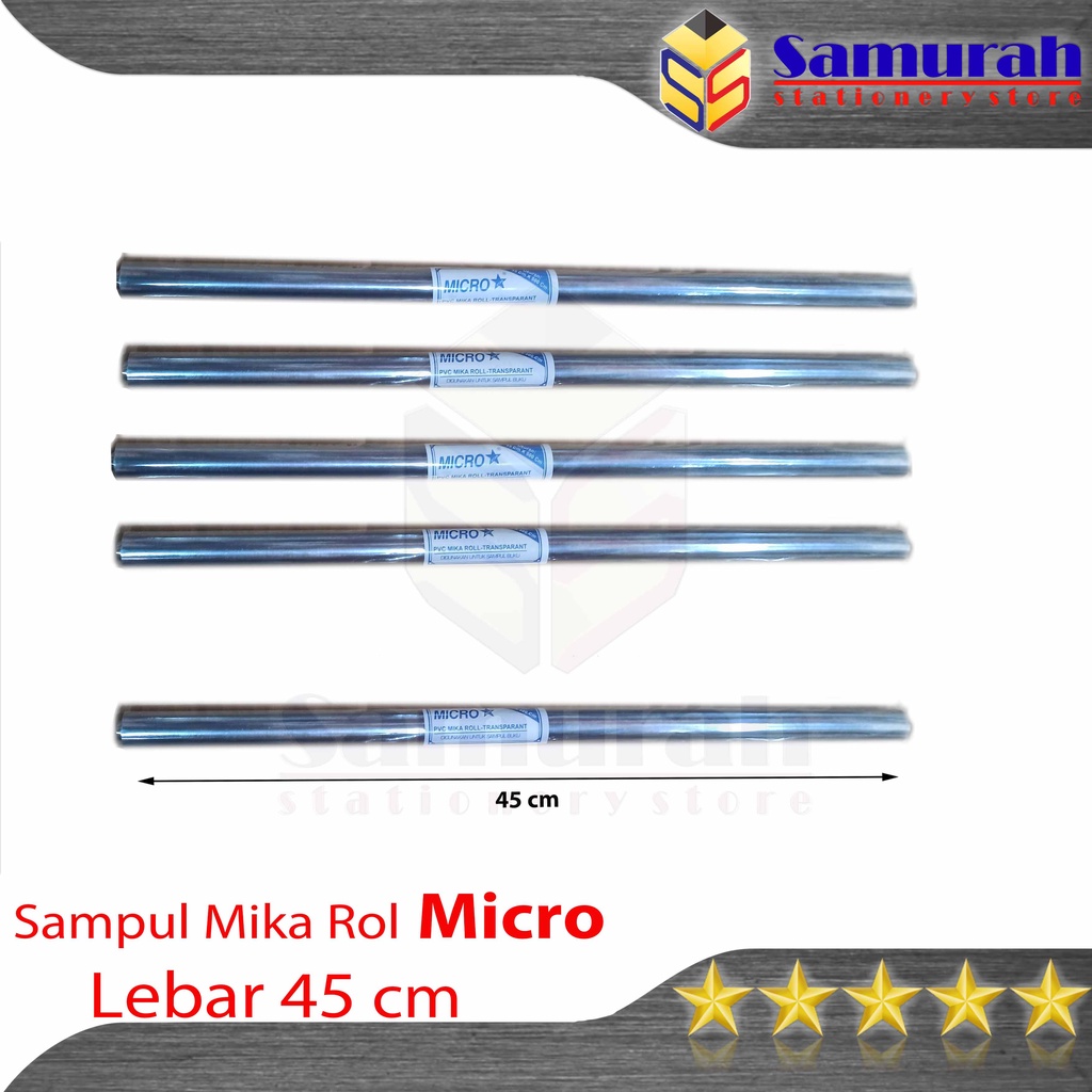 Jual Sampul Plastik Mika Rol Micro Lebar 45 Cm / Sampul Bungkus Buku ...