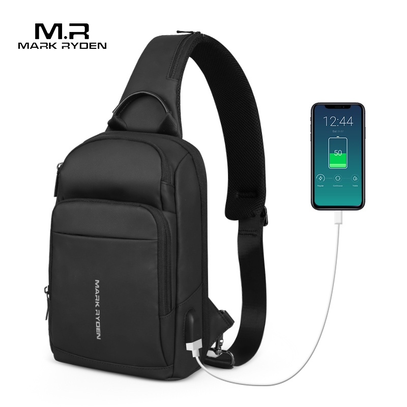Jual Mark Ryden Tas Selempang Pria Crossbody Waist Sling Bag USB MR7618 ...