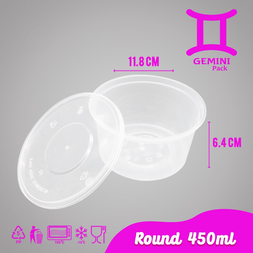 Jual Thinwall Mangkok Round Makan Plastik 450ml 25pcs Bulat Bowl Cup