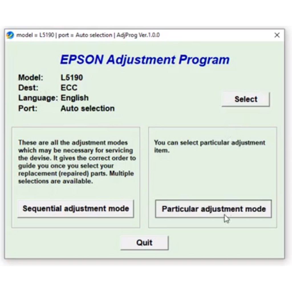 Jual Resetter Epson L5190 Waste Ink Pad Counter Reset Unlimited PC