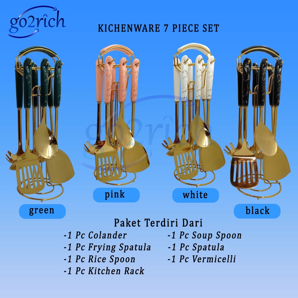 Jual Spatula Set & Sutil Set Stainless Steel Gagang Kramik 7 pcs ...