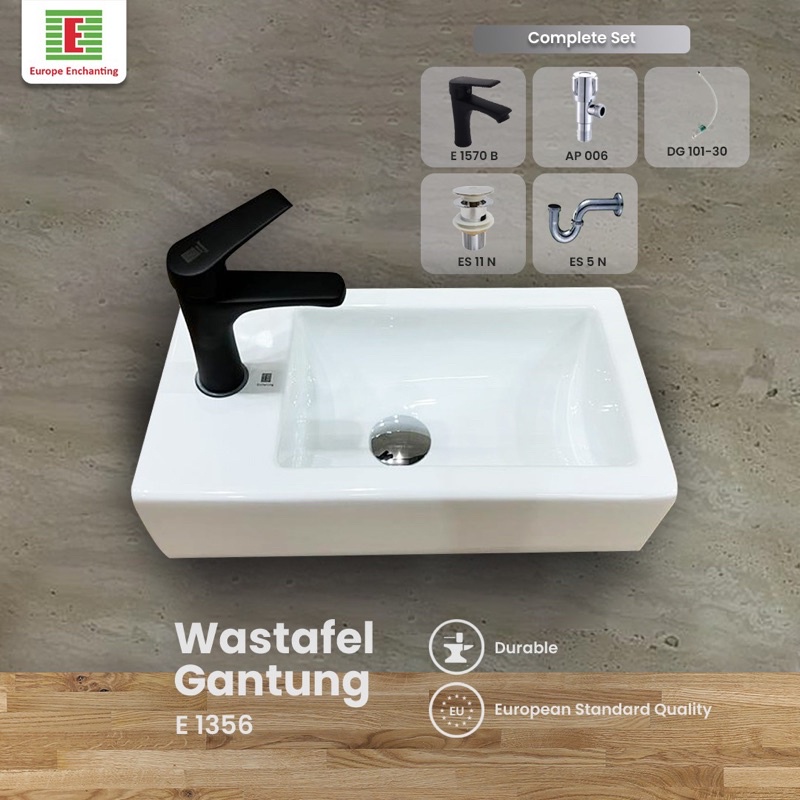 Jual Set Wastafel Tembok Dinding Gantung Europe Enchanting E1356SET ...