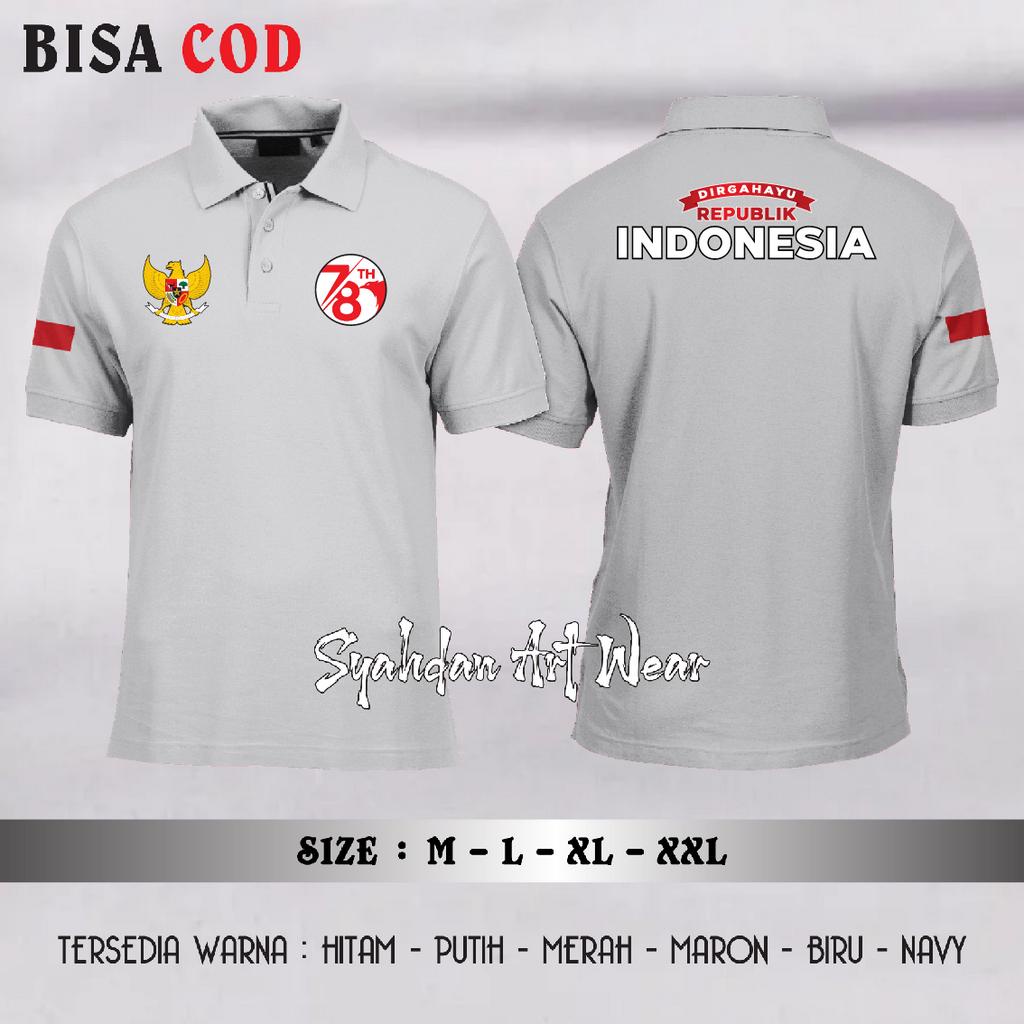 Jual Premium Poloshirt Kaos Kerah Kaos Polo Dirgahayu Hut Ri Ke Tahun Kaos