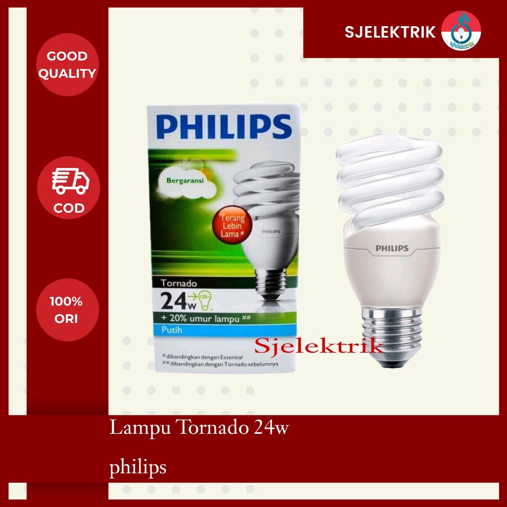 Jual Lampu Philips Tornado 24 Watt Spiral 24 W Lampu Philip Tornado ...