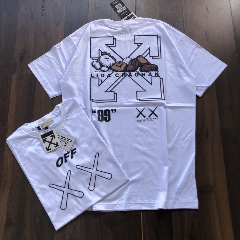 KAOS OFF WHITE X UNIQLO PUTIH FULLTAG MIRROR 1 1 ORIGINAL OVERSIZE