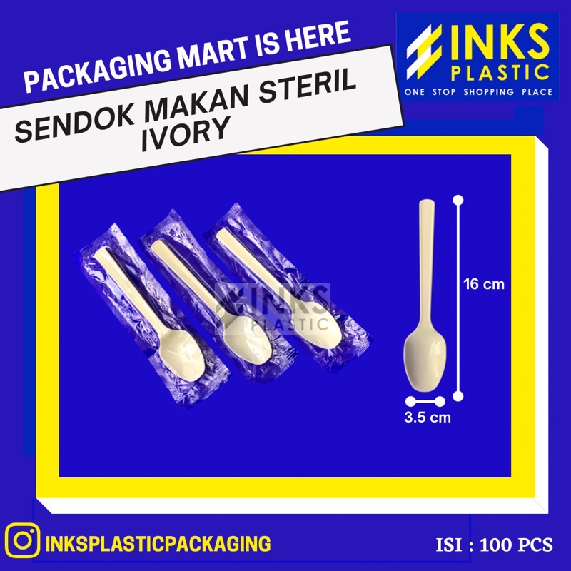 Jual Sendok Makan Plastik Ivory Steril 100 Pcs Shopee Indonesia