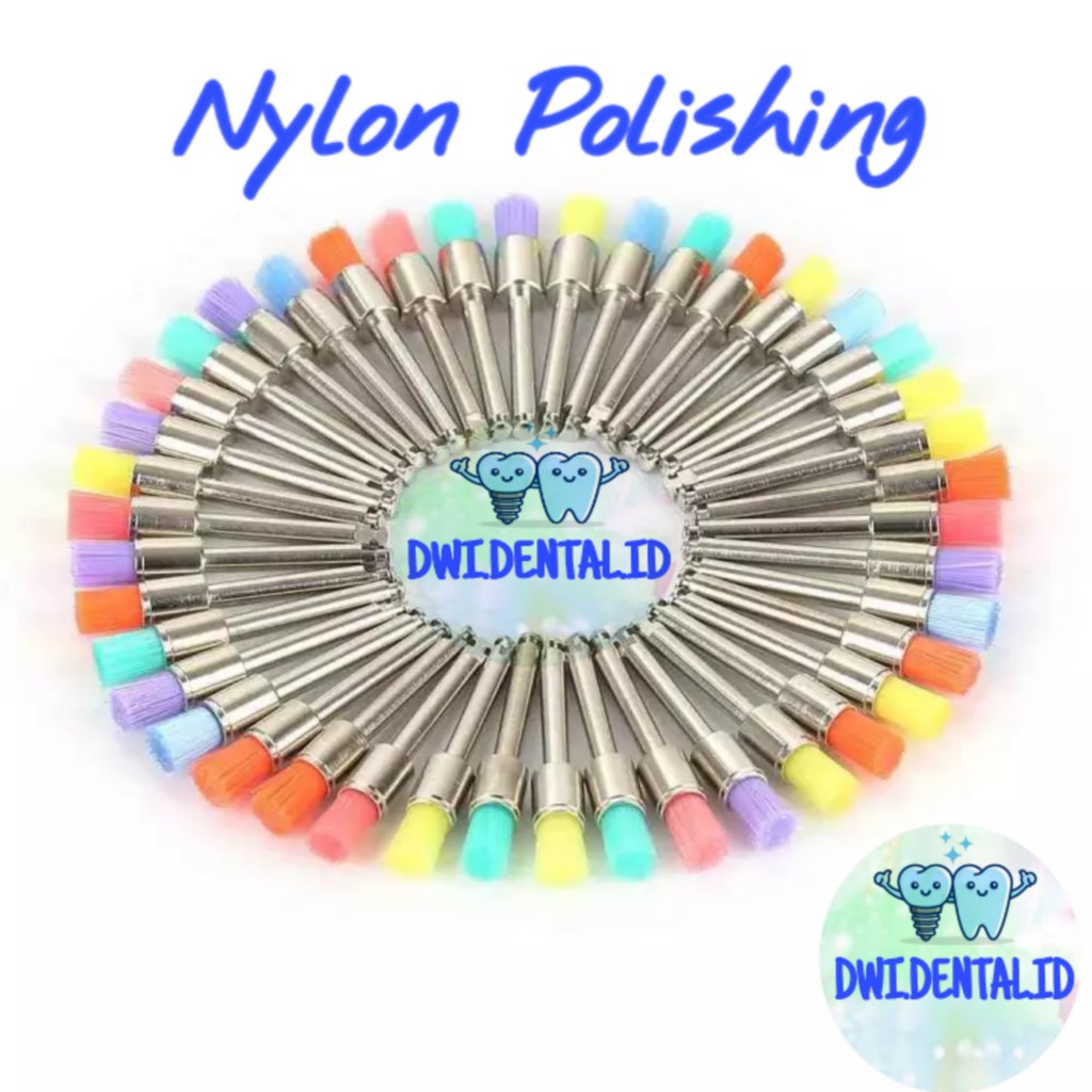 Jual Dental Nylon Polishing Brush Prophy Gigi Oral Polish Poles Nilon