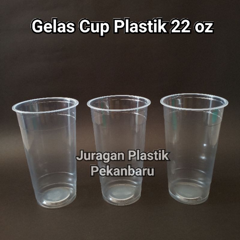 Jual Gelas Cup Plastik 22 Oz Datar Isi 50pcspack Minuman Boba Thai Tea Cheese Tea Jumbo 22oz 8701