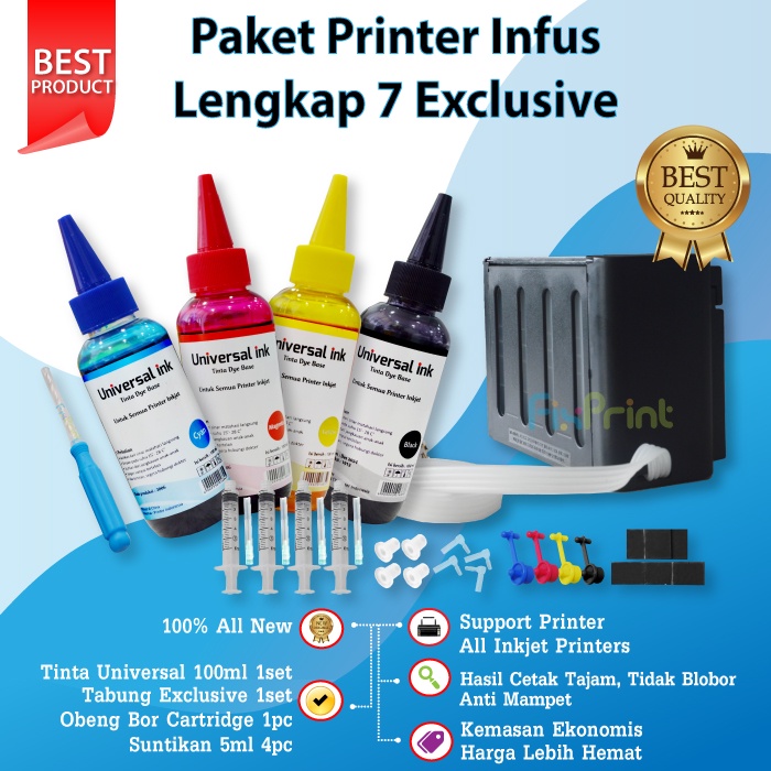 Jual Paket Ciss Lengkap Tabung Infus Modifikasi Hitam Premium Printer Epson Canon Hp Shopee 8240