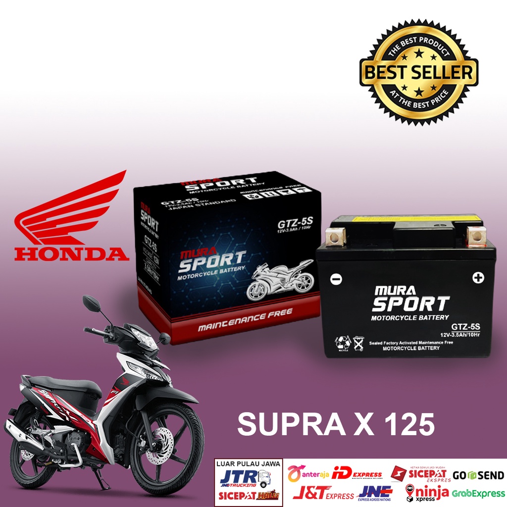 Jual Aki Motor Kering GTZ5S 12V 3,5AH HONDA SUPRA X 125