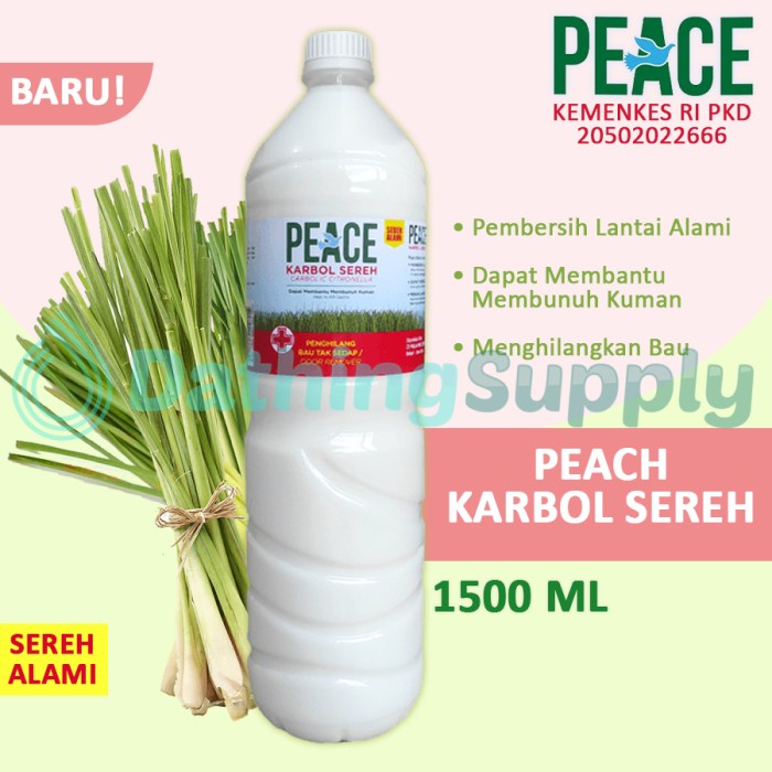 Jual Peace Karbol Sereh 1500 Ml Botol 1 5 Liter Cairan Pembersih