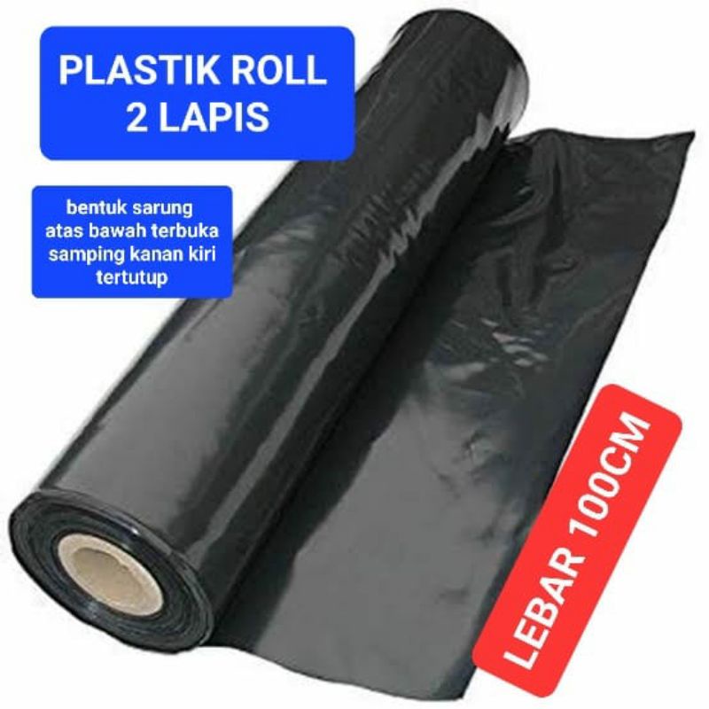 Jual Plastik Roll Hitam Besar Jumbo 100cm Packing Meteran Polymailer Bag Roll Per Meter 2609