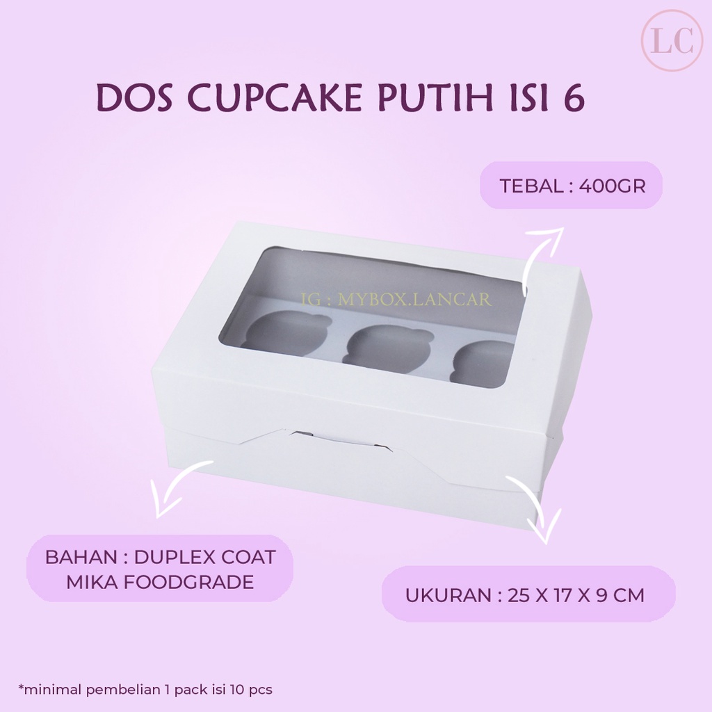 Jual Lembar Box Cupcake Isi Dgn Inner Dus Dos Hampers Cake Tart