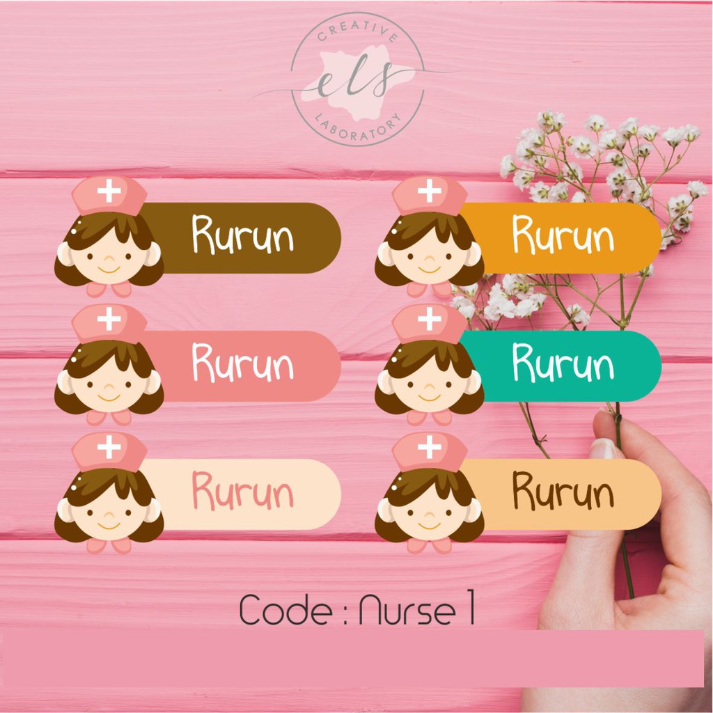 Jual stiker label nama custom waterproof anti air | Shopee Indonesia
