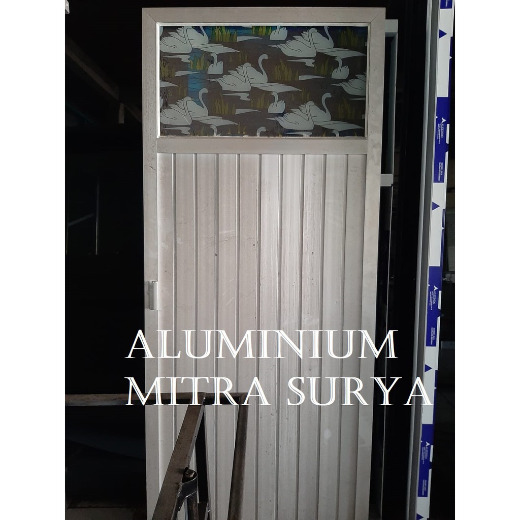 Jual Pintu Kamar Mandi Aluminium Ukuran 68x180 Kusen Pintu Kaca Swing
