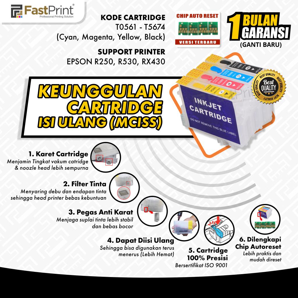 Jual Fast Print Cartridge MCISS Refillable Epson R250 R530 RX430 ...