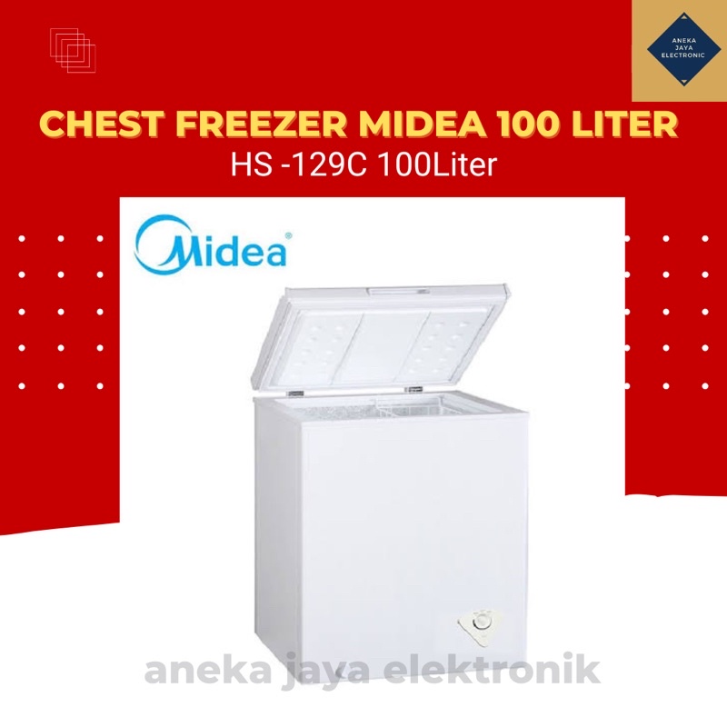 Jual Chest Freezer MIDEA 100 Liter HS129C / Chest Freezer 100 L