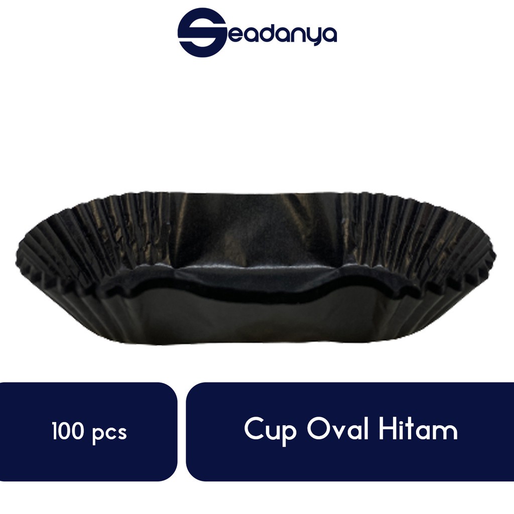Jual Cup Cake Oval Hitam 100pcs-Cake Cases Bolu/Roti Kukus/Kue/Coklat ...