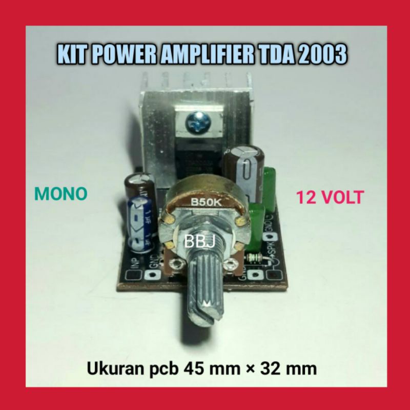 Jual Tda 2003 Kit Mono Power Amplifier Kit Mini Power Amplifier