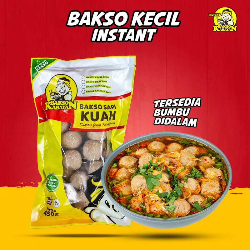 Jual Bakso Instan Kabayan Kecil Isi 30 Pcs Daging Sapi Banget Shopee