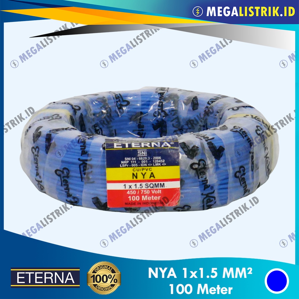 Jual ETERNA NYA 1 X 1.5 MM² ( 100 METER ) / KABEL LISTRIK KAWAT 1.5MM ...