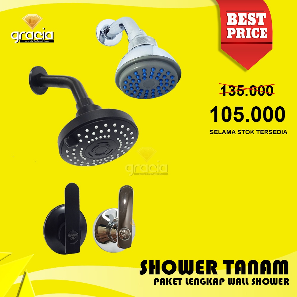 Jual Shower Kamar Mandi Stop Kran Tanam Kuningan Shower Mandi Shower Tanam Shopee Indonesia 7476