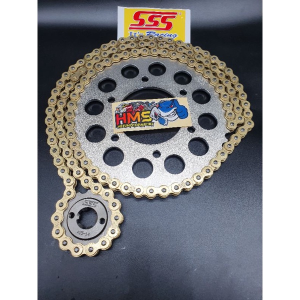 Jual Gir Set Gear Set SSS 415 Tipis Ninja RR, Ninja R Rantai Gold 415H ...