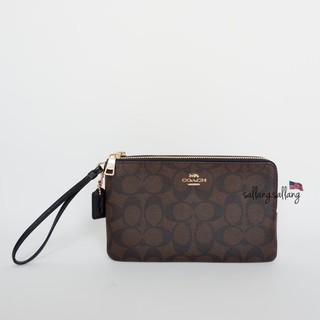 Coach f16109 store double zip wallet