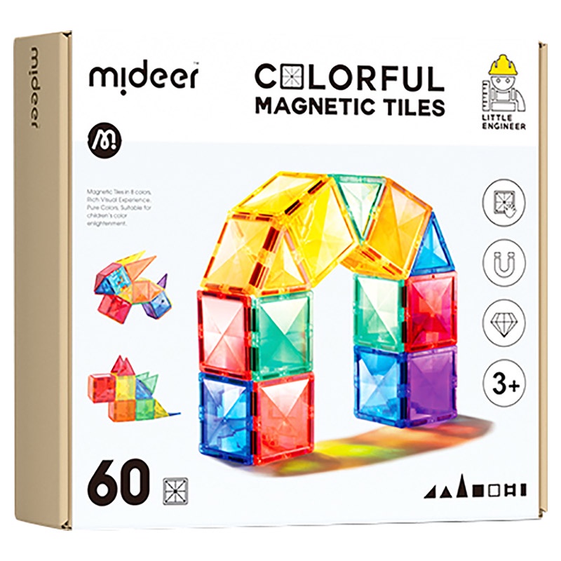 Jual Mideer Colorful Magnetic Tiles 100pcs Mainan Edukasi Anak